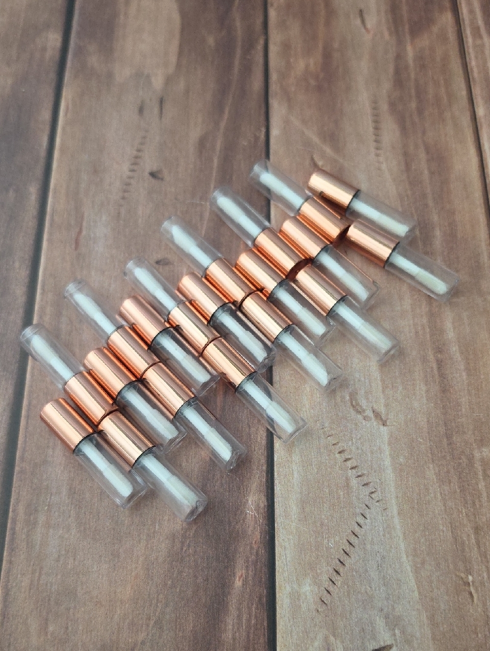 Rose Gold Lip Gloss Tubes - Clear Caps